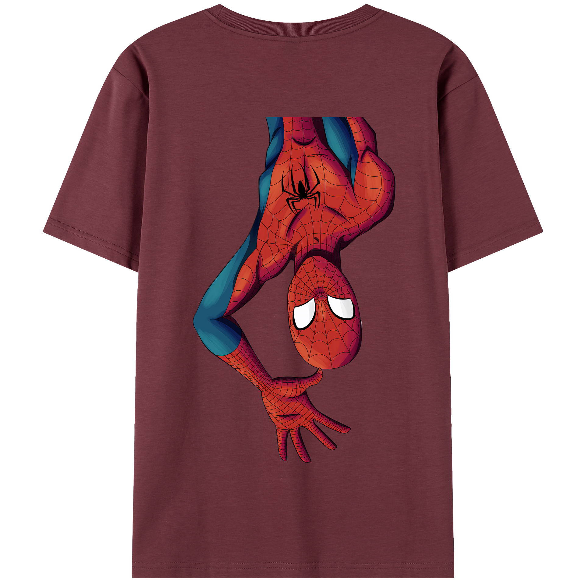 （画像用） Spider Man スパイダーマン 綿100％半袖Tシャツ（背面プリント）
